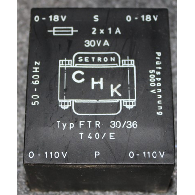 Transformer Prim. 2x110V Sec.2x 18V 15VA