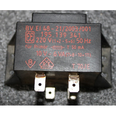 Transformer prim. 220V sec.10V 6,0VA