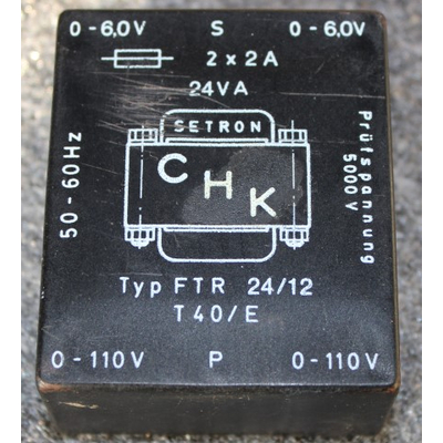 Transformator Prim. 2 x 110V Sec. 2 x  6V /12VA - FTR2412
