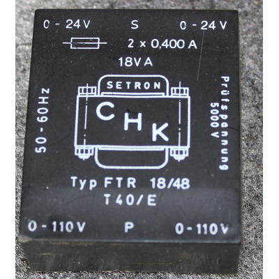 Transformator Prim. 2 x 110V Sec. 2 x 24V / 9VA - TR-1848