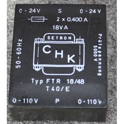 Transformer Prim. 2 x 110V Sec. 2 x 24V / 9VA - TR-1848