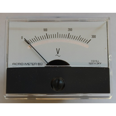 Panel mounting instrument with mirror scale 0 - 300V AC
