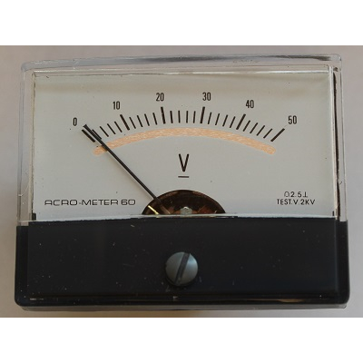 Moving- mounting instrument with mirror scale 0 - 50V DC