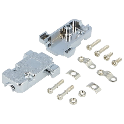 D SUB Steckergeh�use f�r 9 + 15 plg HD metallisiert