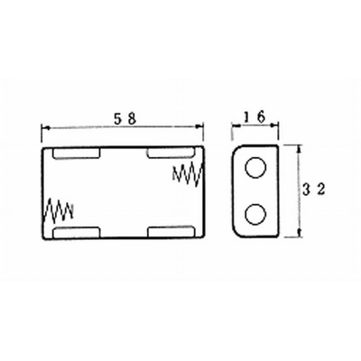 Batteriehalter fr  2 x AA Mignonzelle Druckkopfanschluss