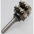 Potentiometer axial stereo    500K  log 6mm Metal