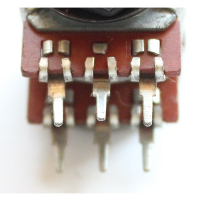 Potentiometer axial stereo     1K  log 6mm plastic shaft  Radiohm
