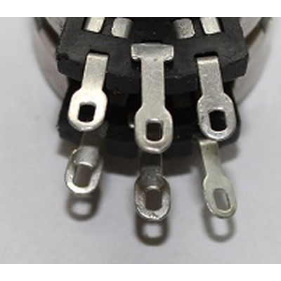 Potentiometer stereo   1K  log 4mm Metall - Ruwido