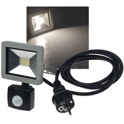 LED-Fluter  10W mit Bewegungsmelder neutralwei� SlimLine...