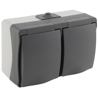 Damp room double socket IP54 for surface mounting