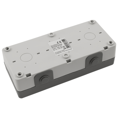 Damp-proof triple socket IP44 for surface mounting, gray