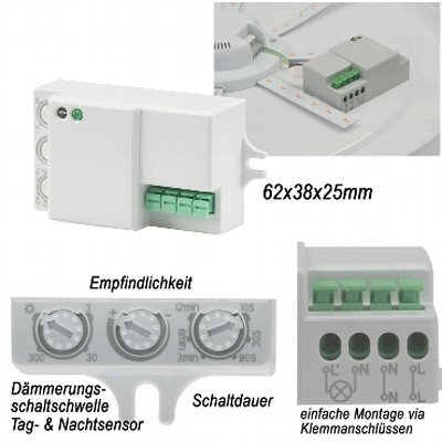 HF Bewegungsmelder 180/360 zur Nachrstung in Leuchten - CBM extend