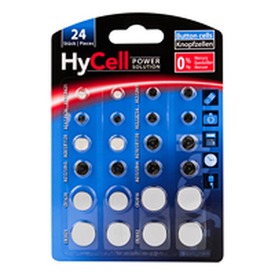 Lithium / Alkaline button cell range with the most common (24-piece)