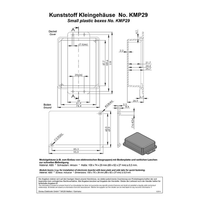 Kunststoff Modul Geh�use  95x135x45mm - KMP29