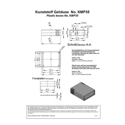 Plastic module housing 111x 91x35mm - KMP35