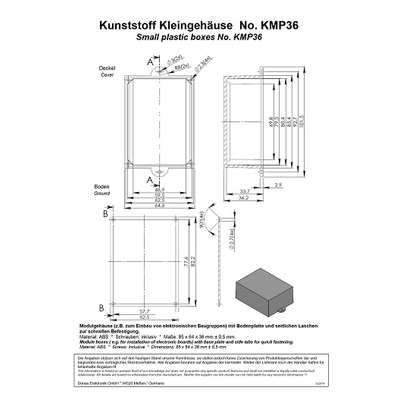 Plastic module housing  85x 64x 36mm - KMP36