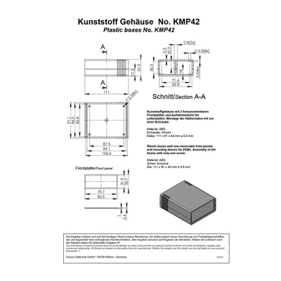Plastic module housing 111x 91x42mm - KMP42