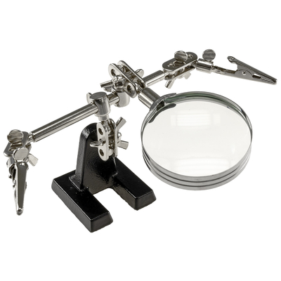The helping hand with loupe and clamps