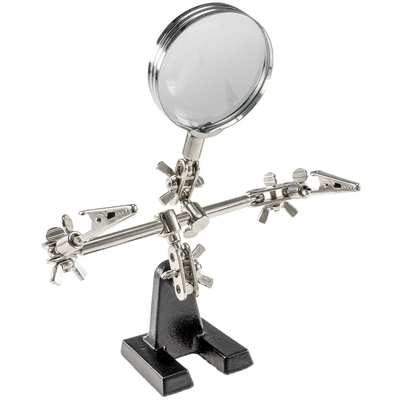 The helping hand with loupe and clamps