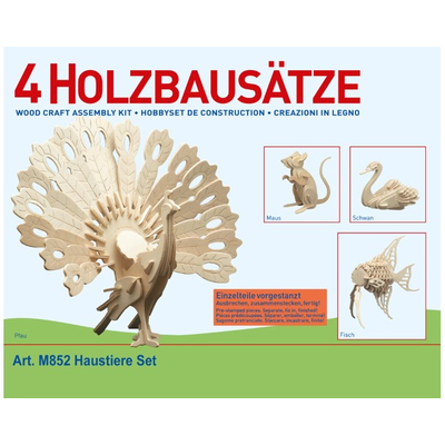 Holzbausatz 4er Set - Haustiere M852