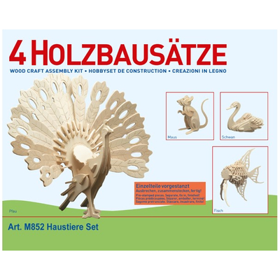 Wooden construction kit set of4 - Pets M852