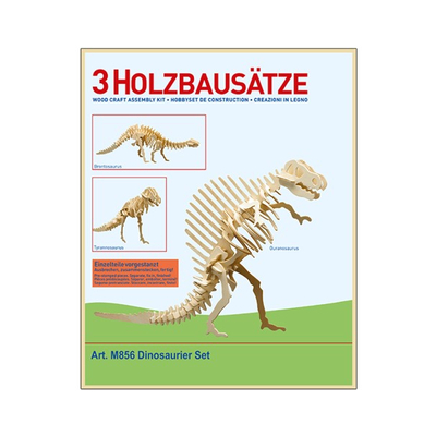 Wooden contruction kit - 3 x dinosaur - M856