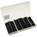 Shrink tube assortment 100 pieces black in sorting box