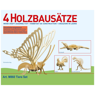 Holzbausatz 4er Set - Tiere - M860