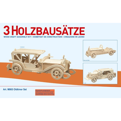 Wooden contruction kit set of 3 - Oldtimer - M865