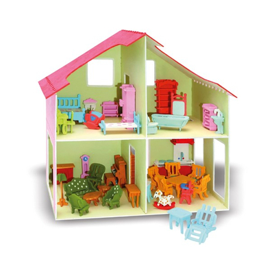 Holzbausatz Puppenhaus  mit M�bel - M880
