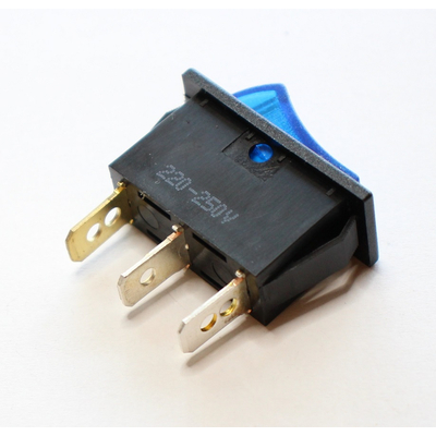 Rocker switch off/on with indicator light 250V 10A blue