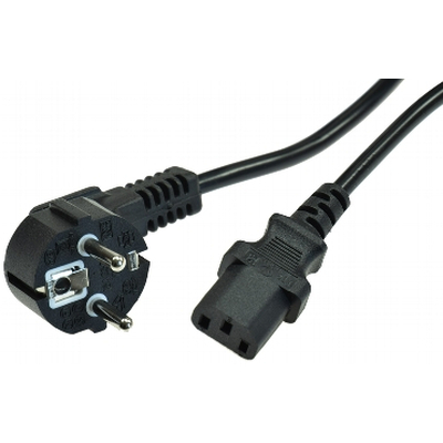 Kaltger�te Anschlusskabel mit abgewinkelten Schukostecker 3 x 0,75mm�  1,5m schwarz