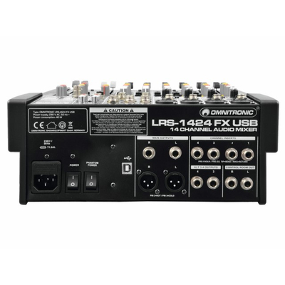 Live recording mixer with 14 inputs, USB audio interface and DSP FX unit LRS-1424FX USB