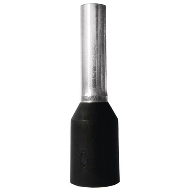 Wire end sleeves insulated 1.5qmm 8mm black DIN46228-4 Cu galvanized - Klauke</