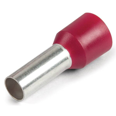 Wire end sleeves insulated 1qmm 8mm red DIN46228-4 Cu galvanized. - Klauke