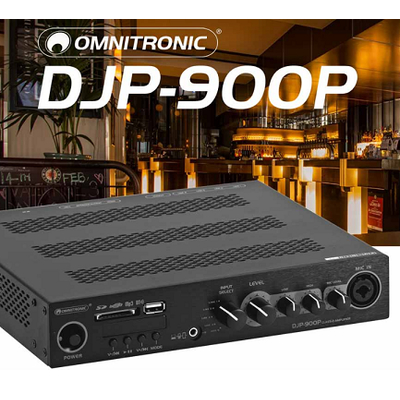 Compact stereo mixing amplifier with player + Bluetooth, 2 x 460 W / 4 ohms - DJP-900P