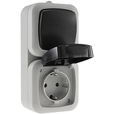 Damp room combination switch/socket