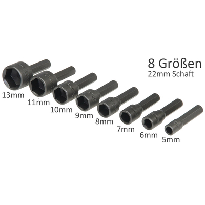 Bitsatz Au�ensechskant  5, 6, 7, 8, 9, 10, 11, 13mm 8-teilig