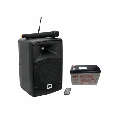 Mobile soundsystem bundle with MP3 Player and Bluetooth including UHF microphone and battery
