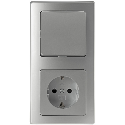 Safety Sockets + Switch incl. Double Frame, 250VAC 16A,...