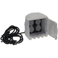 4-fach Gartensteckdose mit 5m Zuleitung IP44 - Stone