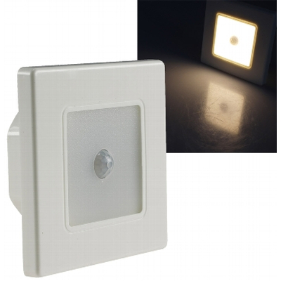 LED flush-mounted wall light  1,8W with motion detector warm white including frame cream white - EBL 86 PIR
