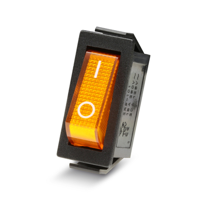 Rocker switch off/on with indicator light 250V 15A yellow