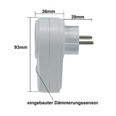Twilight sensor max. 280W adapter plug