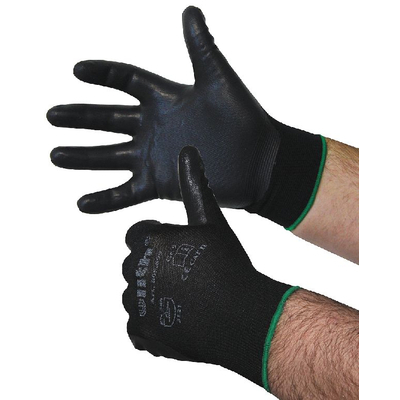 Nylon Feinstrick-Handschuhe mit Nitril-Schaum schwarz Cat...
