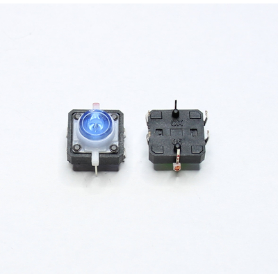 Mikrotaster TACT aus/(ein) 12 x 12mm Tastenh�he  7,3mm mit LED blau THT