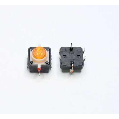 Mikrotaster TACT aus/(ein) 12 x 12mm Tastenh�he  7,3mm mit LED gelb THT