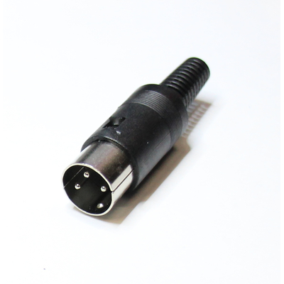 DIN connector male  3-pin 180 straight with kink protection