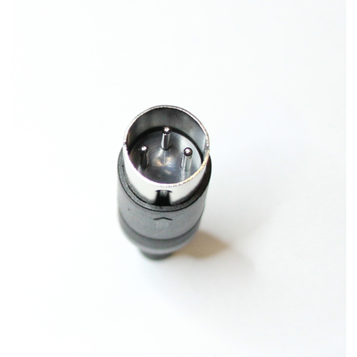 DIN connector male  3-pin 180 straight with kink protection