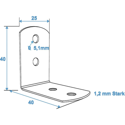 Eckverstrebung / Winkel  25 x 40mm